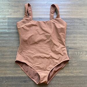 STYLEST Dream Sculpt One Piece Swimsuit Womens Sz XL Brown Cocoa Shapewear